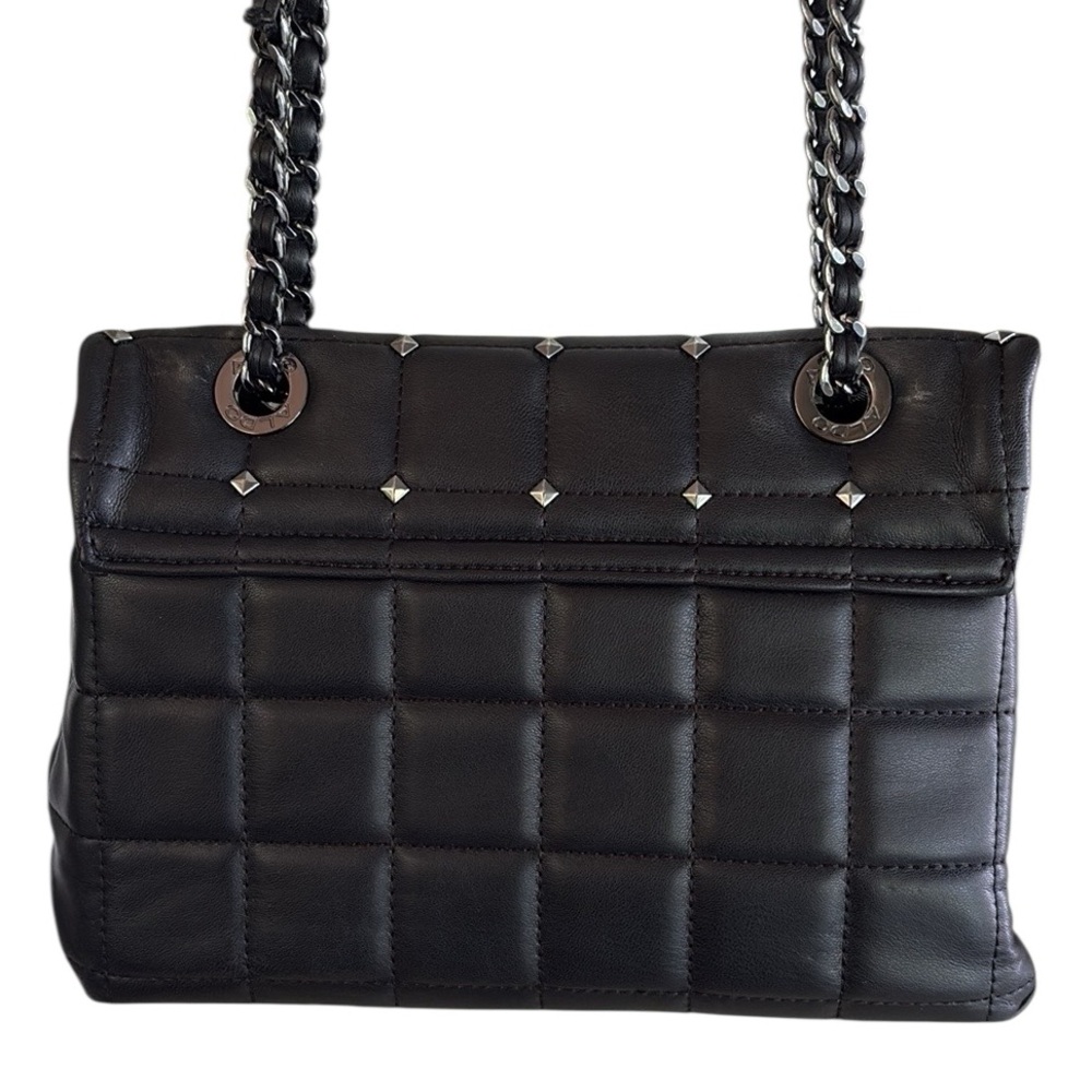Aldo Olelirin Black Quilted Vegan Leather Silver Studded Crossbody Shoulder Bag - Picture 8 of 16